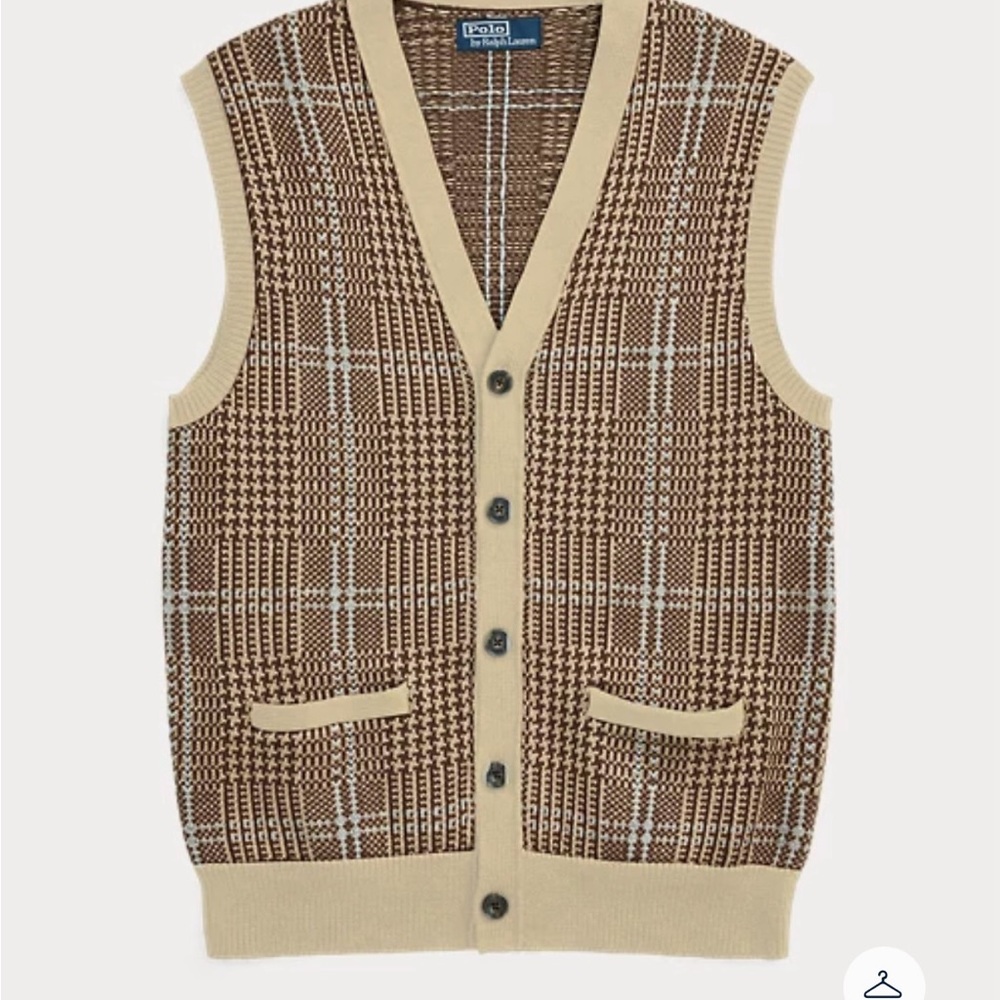 Polo by Ralph Lauren Brown and Cream Sweater Vest